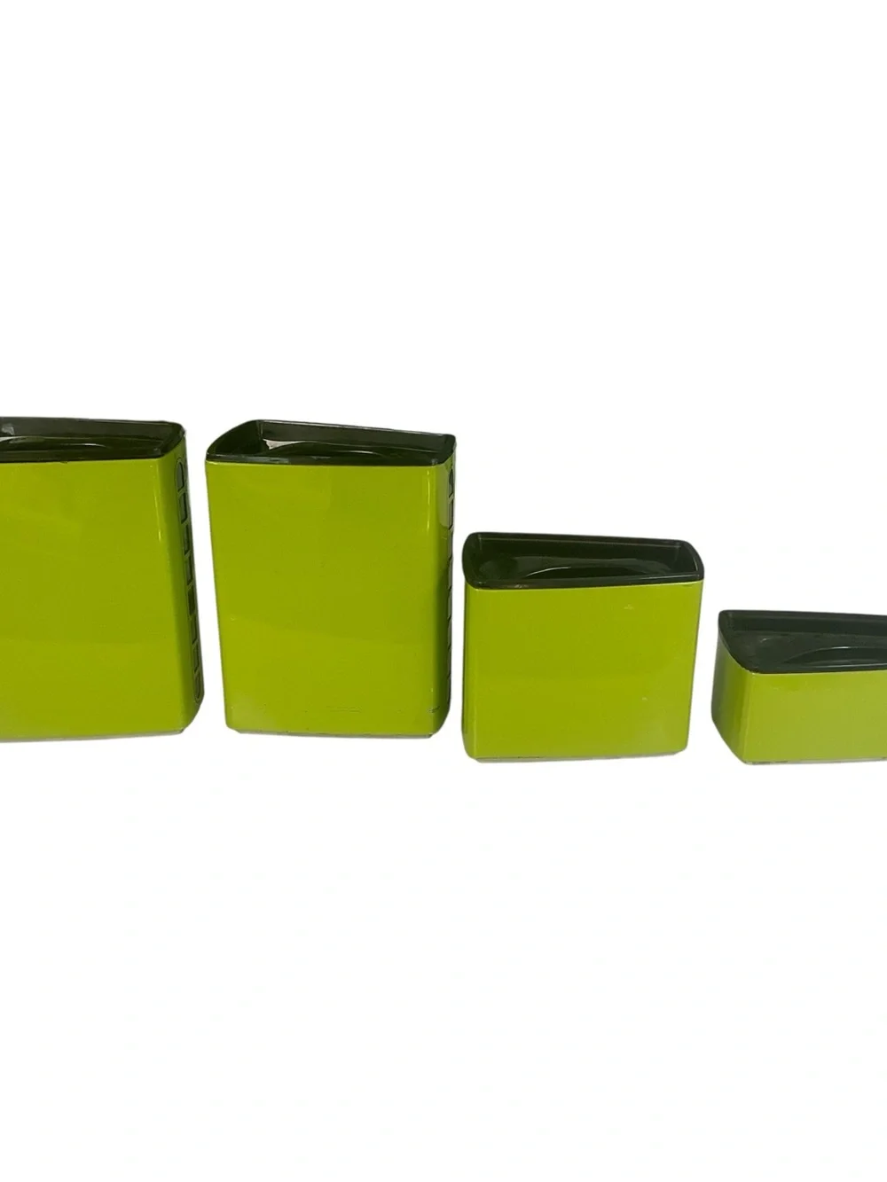 Vintage 1960s avocado green Lincoln Beautyware Cannister Set of 4 USA